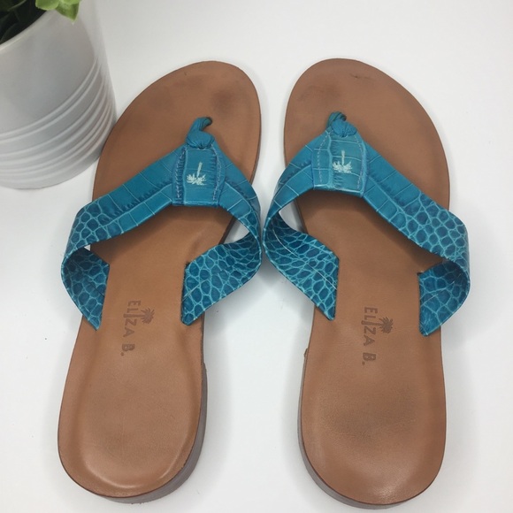 [Eliza B.] Leather Flip Flops/Sandals - Picture 4 of 8